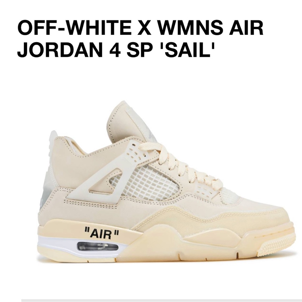 OFF WHITE SAIL 4’s (ds) size 10.5w/9m